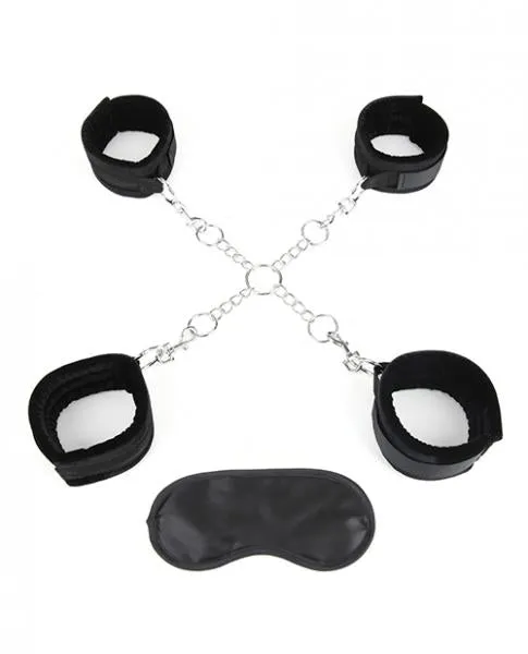 Couples Electric Eel Deluxe Chain Hogtie 4 Universal Soft Restraint Cuffs