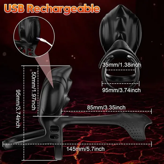 Dual Motor Vibrating Couples Pleasure Ring OOTYEMO Couples