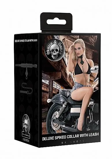 Ouch Skulls Bones Neck Chain With Spikes And Leash Black Ouch Couples Ouch Skulls Bones Neck Chain With Spikes And Leash Black Ouch Couples