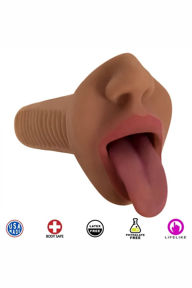 Sd Male Sex Toys Mistress Mercedes Vibrating Mouth Stroker Brown