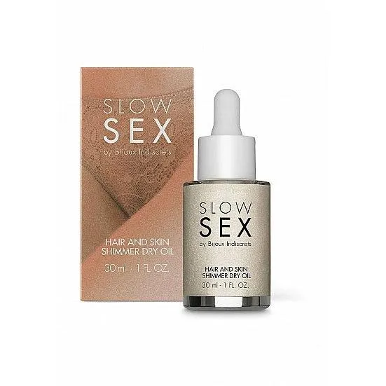 Dildos Slow Sex by Bijoux Indiscrets Coconut Scented Hair Skin Shimmer Dry Oil