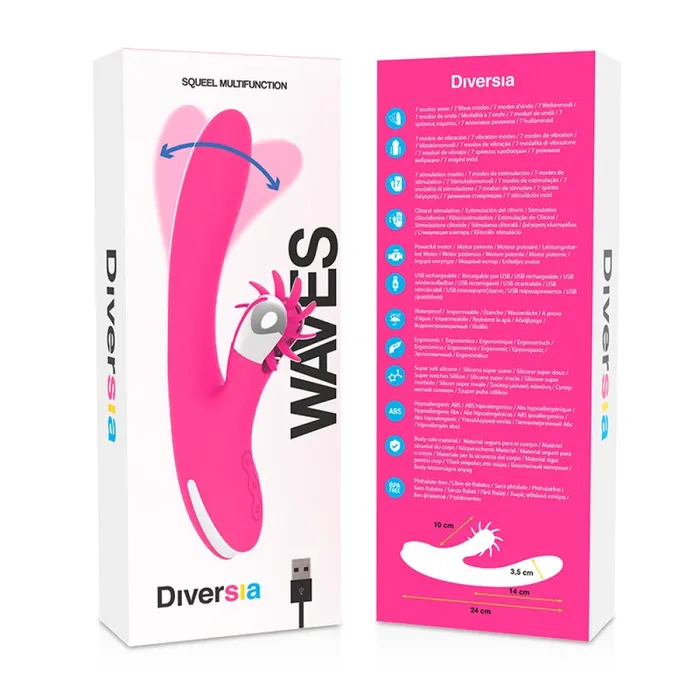 Diversia Female Sex Toys Diversia Wave Multifunctional Vibrator with Come here Motion
