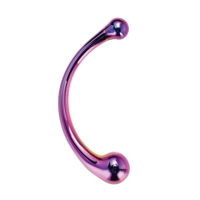 Dream Toys Dildos Curved Wand MultiColoured Glass Double Ended Stimulator