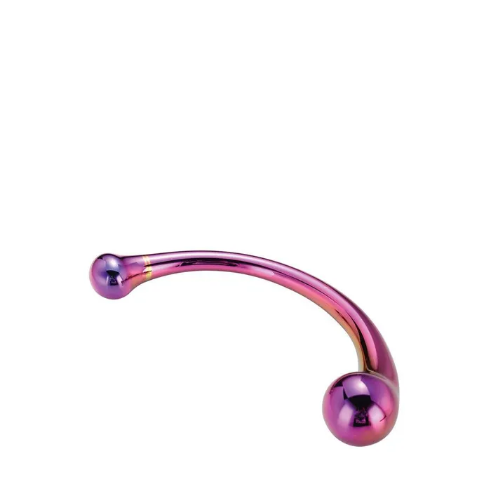 Dream Toys Dildos Curved Wand MultiColoured Glass Double Ended Stimulator