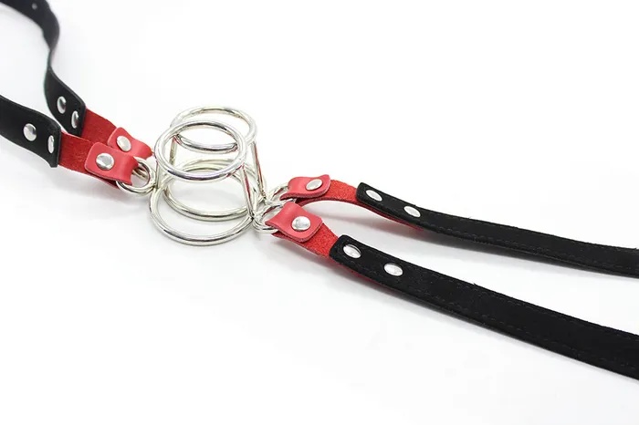 SexyPlay BDSM Metal Mouth Gag Adjustable PU Leather Belt Male Sex Toys